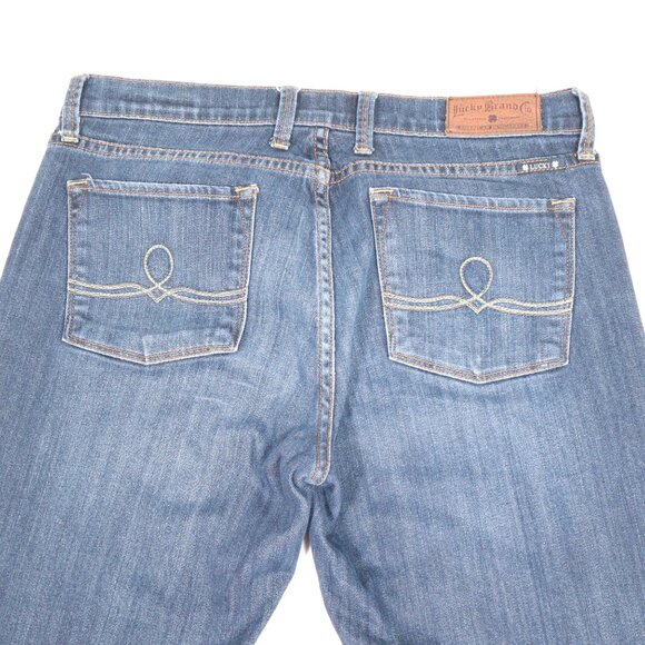 Lucky Brand Sofia Boot Women's Custom Jeans Cute Bow Size 12/31 Long - Picture 10 of 10